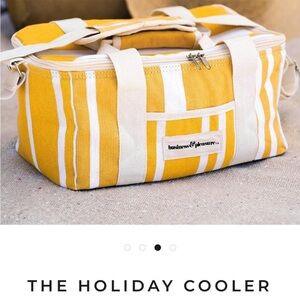 Business & Pleasure Yellow Striped Cooler Bag